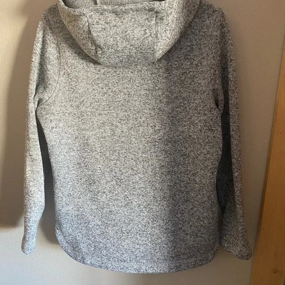 Life Gray Fair Isle Fleece Pullover Hoodie Button Women's Sweatshirt Large - Picture 2 of 13